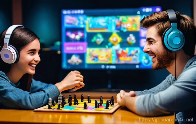 보드게임과 라이브 스트리밍 - **Prompt Title: Dynamic Board Game Live Stream Reaction** A vibrant, dynamic digital painting of...