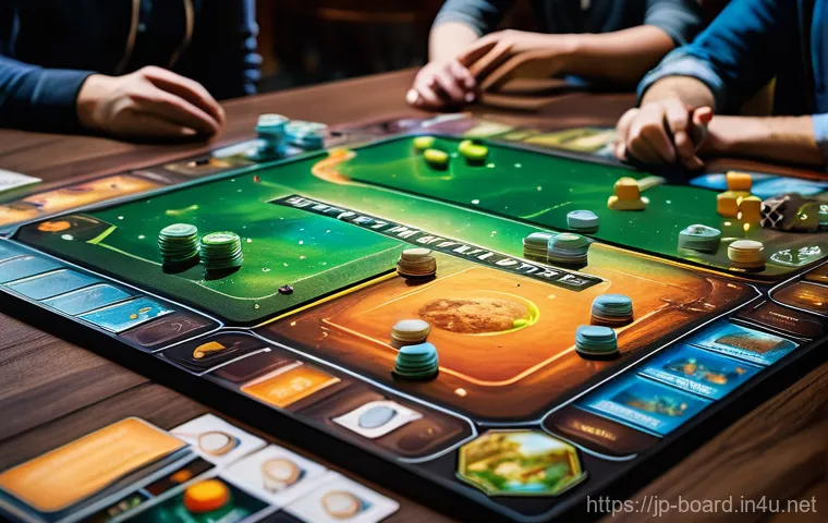 보드게임 테라포밍 마스 - An epic, high-angle view of Mars, majestically undergoing terraformation. One half of the planet pro...