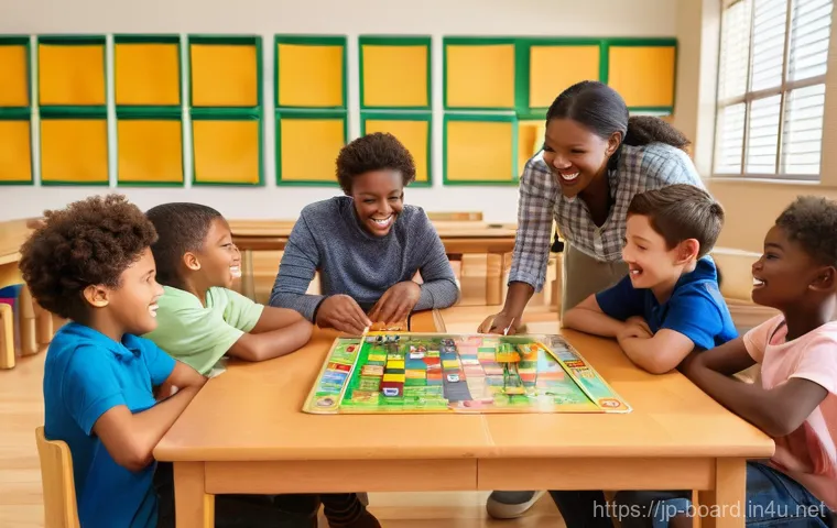 보드게임 학원 운영 - Prompt 1: A Vibrant Children's Board Game Classroom**